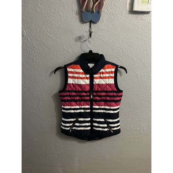 Crown & Ivy Women's Vest Blue Striped Size PS - Picture 1 of 7